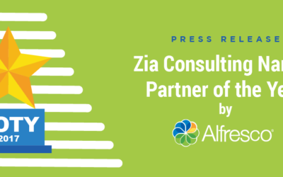 Zia Consulting Named Alfresco Americas Partner of the Year 2017